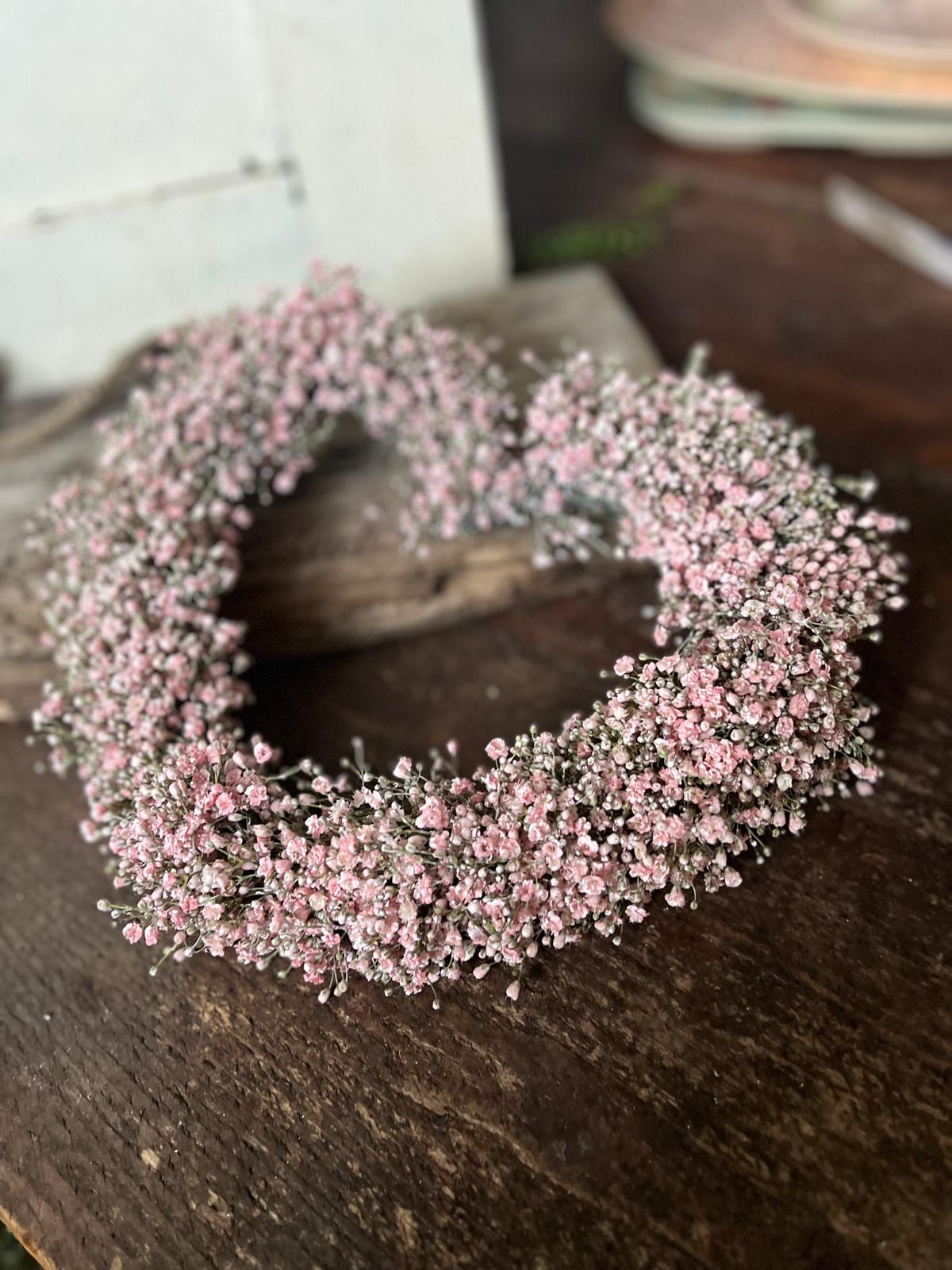 Handgemachtes Schleierkraut Herz | Romantische Herzdekoration für Hochzeit & Zuhause | Natürliche Blumendeko
