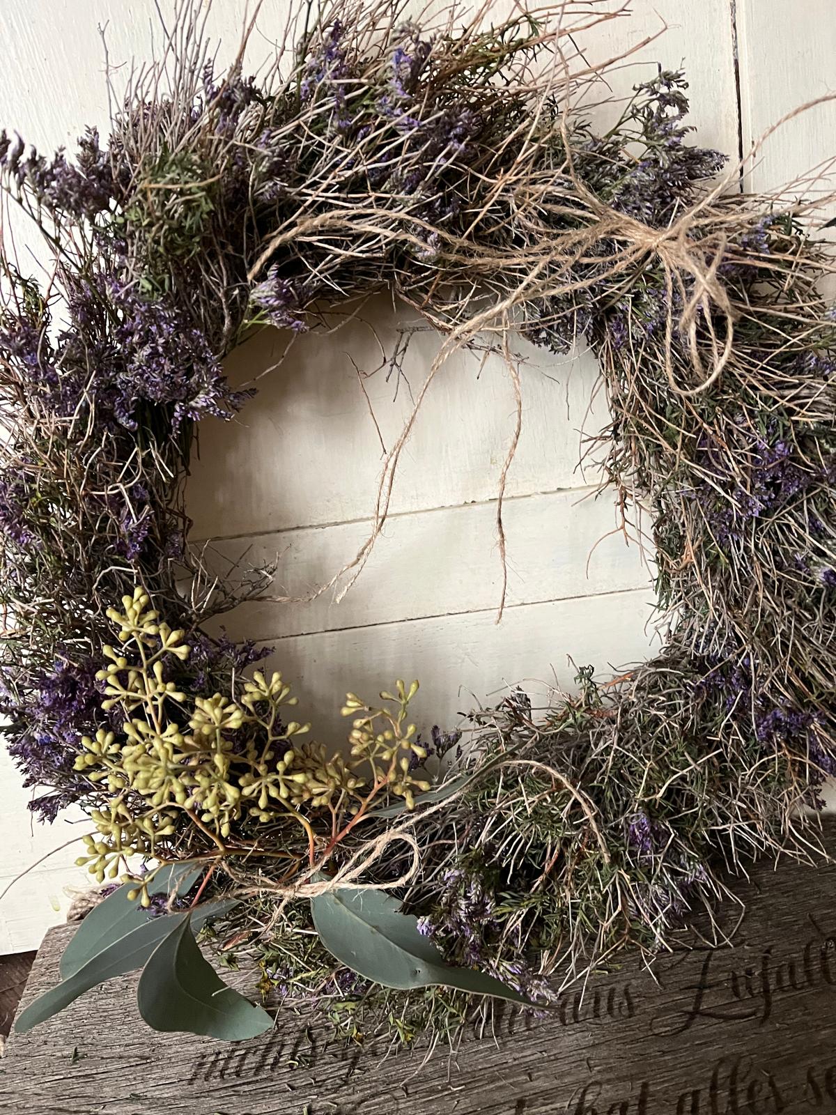 Trockenkranz aus Thymian & Strandflieder mit Exkalypthus