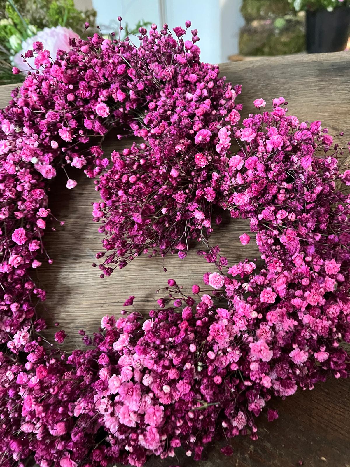 Schleierkraut Herz – frisch gebunden, dick, langlebige Trockenblumendeko 25cm