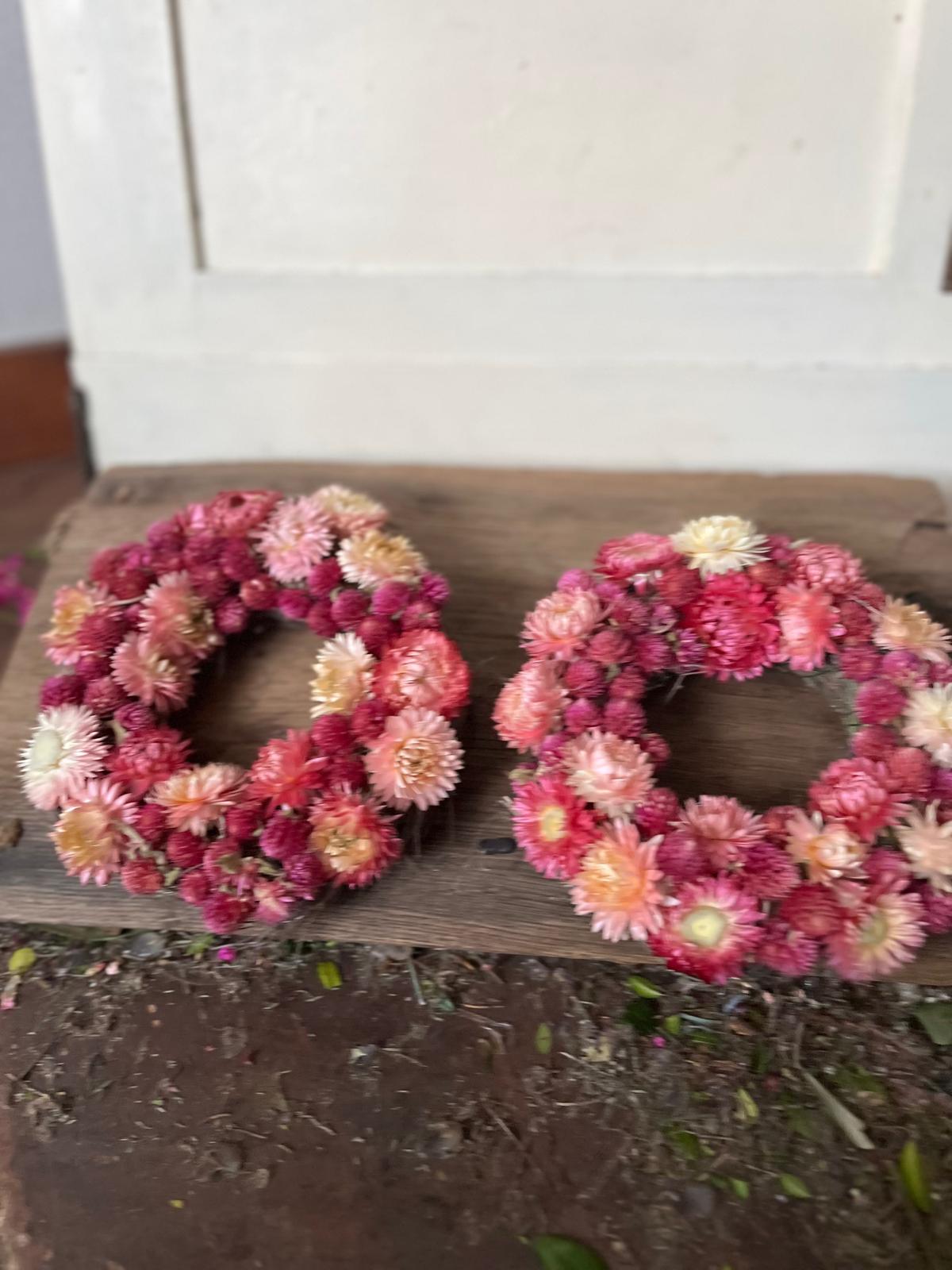 Trockenblumenkranz 16 cm – Wandkranz & Tischdeko – Boho Dekoration handgefertigt – Unikat