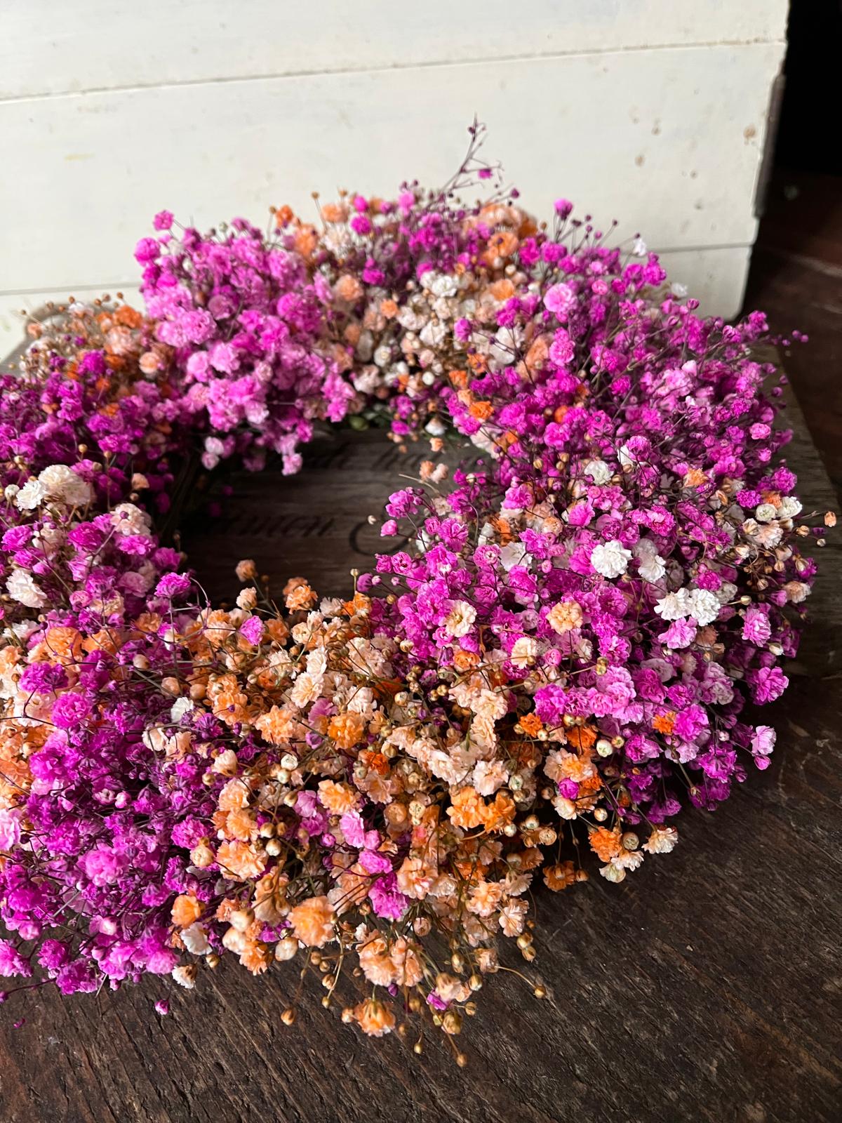 Schleierkraut Kranz – Natürliche Trockenkranz-Deko zum Aufhängen oder mit Kerze