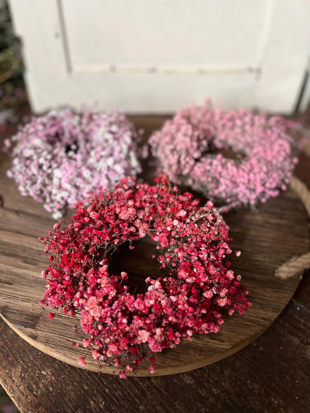 Kleine Schleierkraut-Kränze – Trockenkranz zur Deko, zum Aufhängen oder mit Kerze