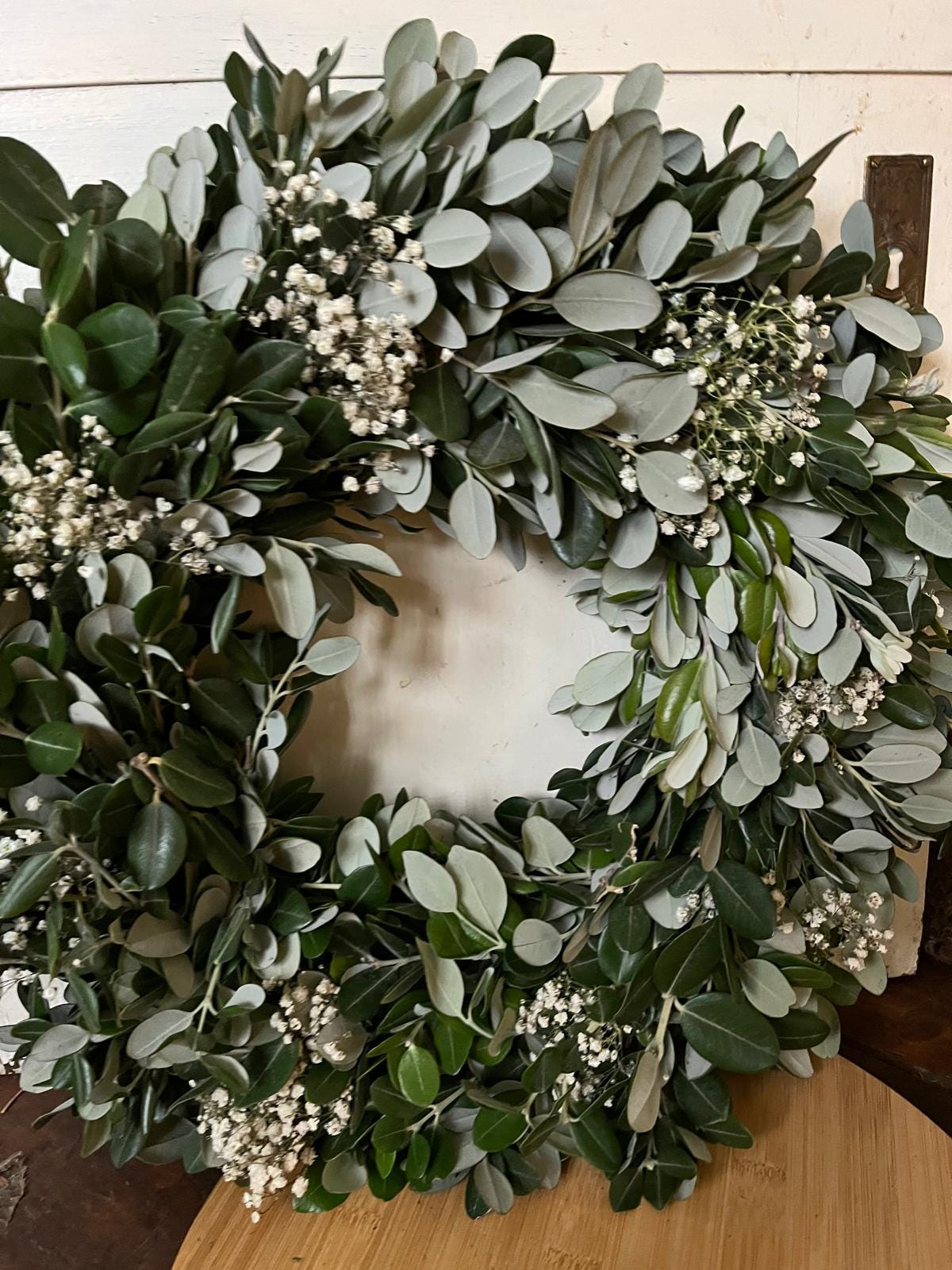 Kranz Eichenblätte & Schleierkraut | Deko Kranz natur Floristik türkranz tischkranz