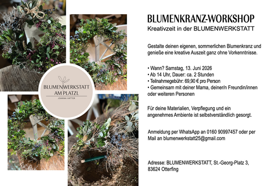 13. Juni 2026: Kreative Auszeit: Sommerkranz-Workshop in der Blumenwerkstatt