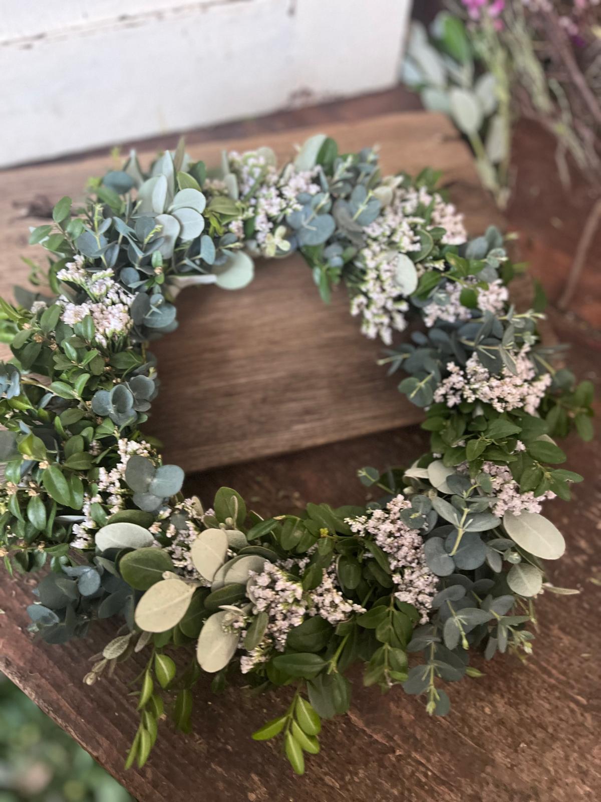 Kranz aus echten Blumen – Handgefertigt, ideal als Türkranz oder Tischdeko