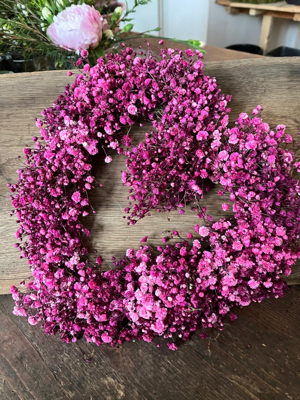 Schleierkraut Herz – frisch gebunden, dick, langlebige Trockenblumendeko 25cm