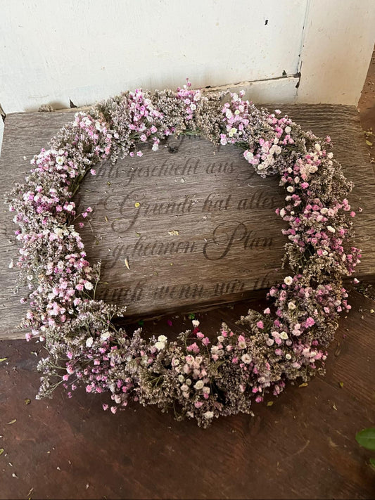 Kranz aus Schleierkraut & Strandflieder - Romantischer Kranz - Handgebunden