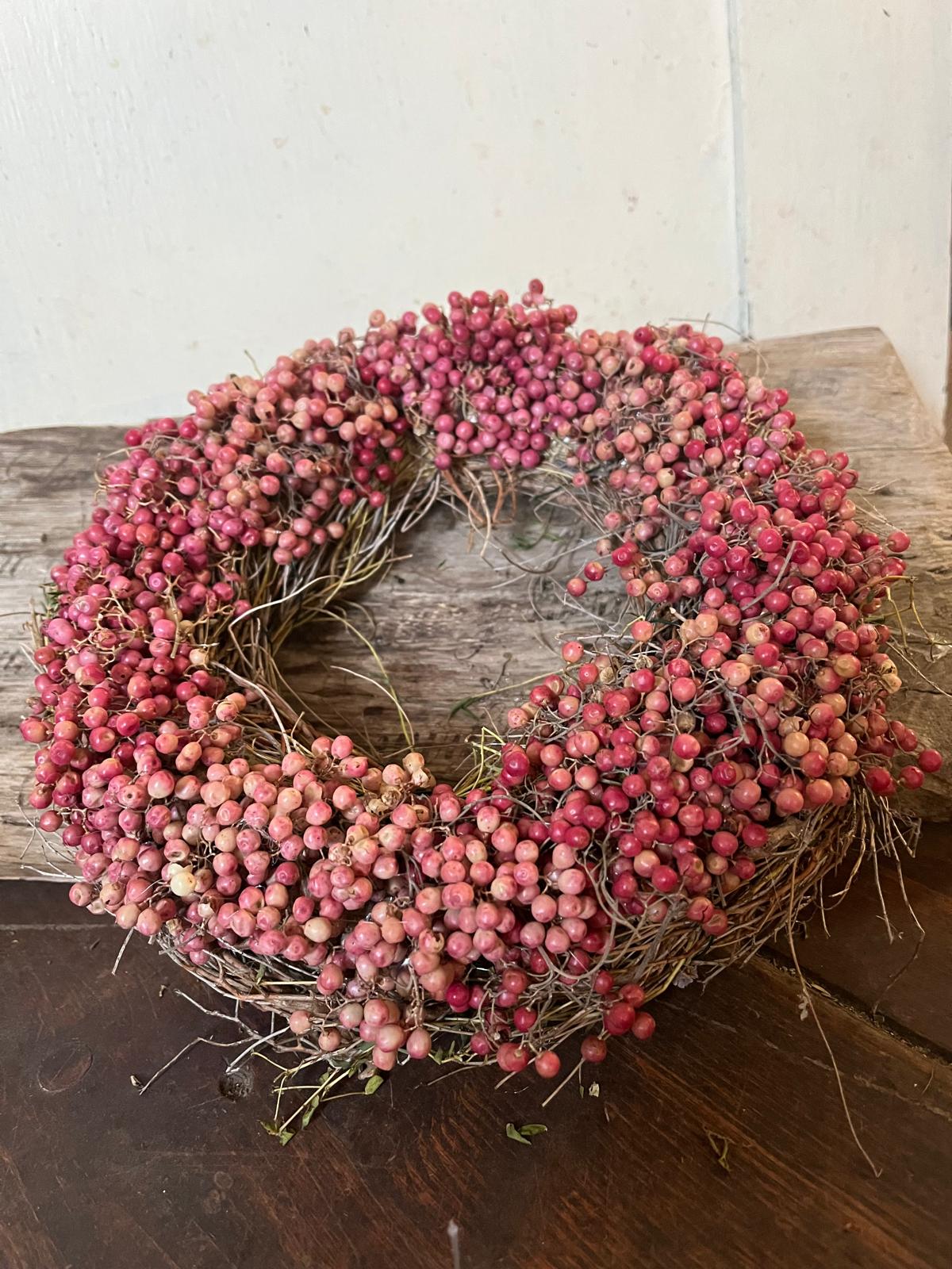 Handgebundener Pfefferkranz – Würzig-duftendes Unikat mit Thymian, Tisch- & Türkranz