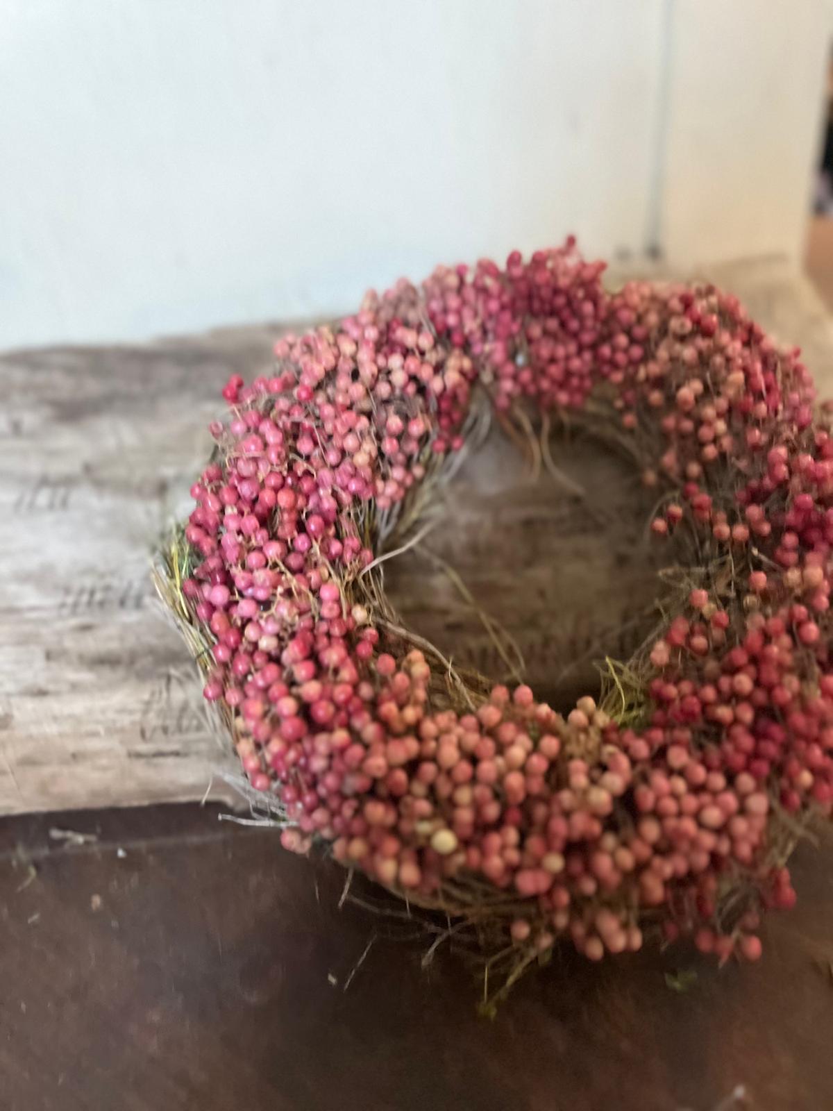 Handgebundener Pfefferkranz – Würzig-duftendes Unikat mit Thymian, Tisch- & Türkranz