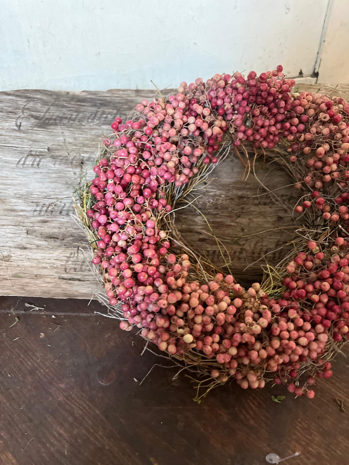 Handgebundener Pfefferkranz – Würzig-duftendes Unikat mit Thymian, Tisch- & Türkranz