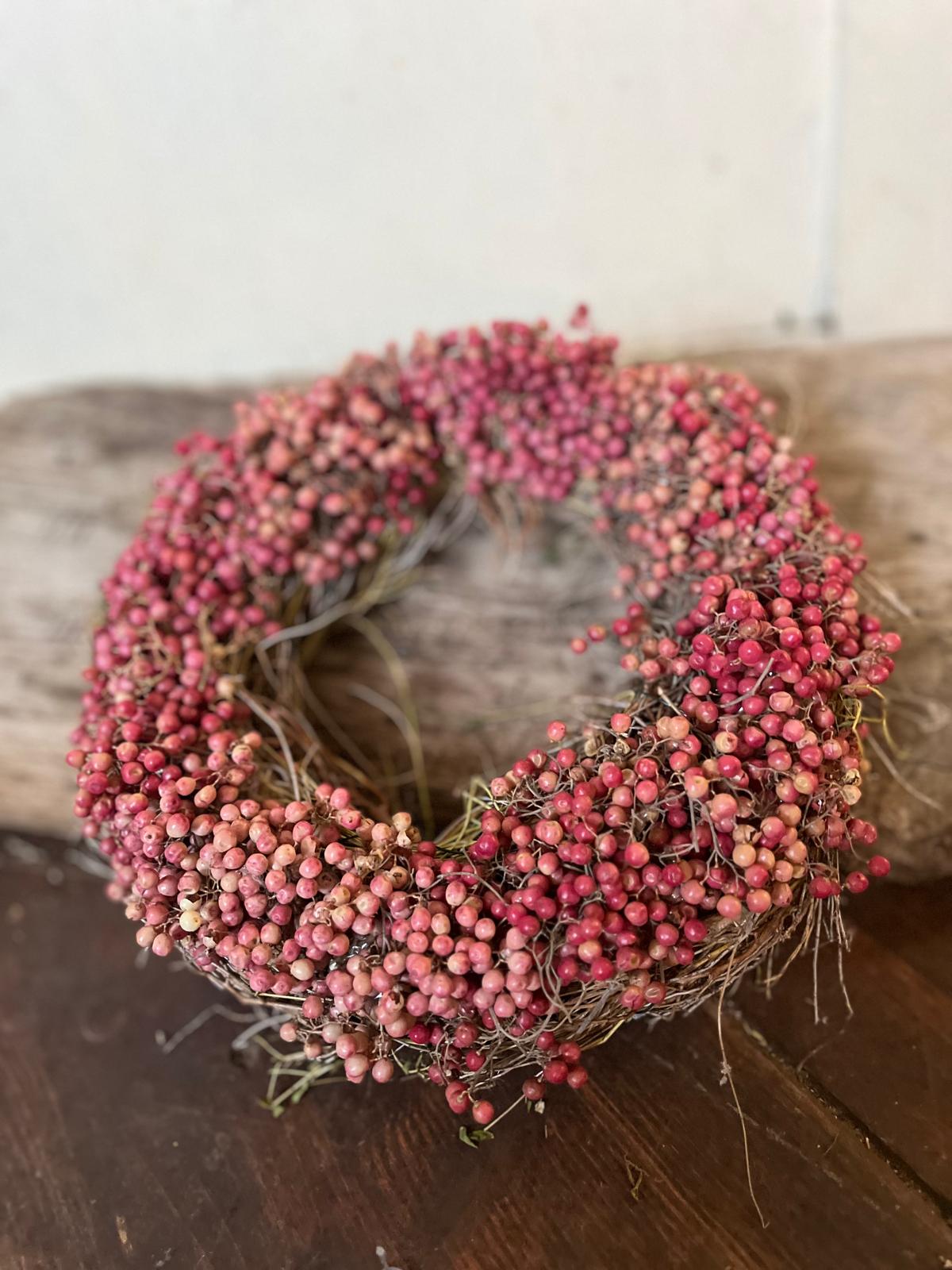Handgebundener Pfefferkranz – Würzig-duftendes Unikat mit Thymian, Tisch- & Türkranz