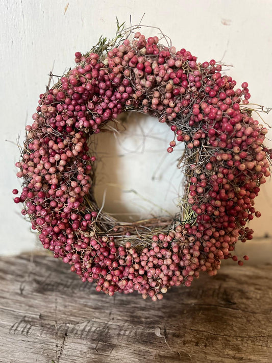 Handgebundener Pfefferkranz – Würzig-duftendes Unikat mit Thymian, Tisch- & Türkranz