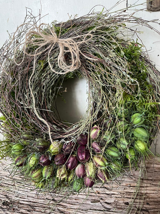 Natürlicher Kranz: Handgefertigte Herbstdeko