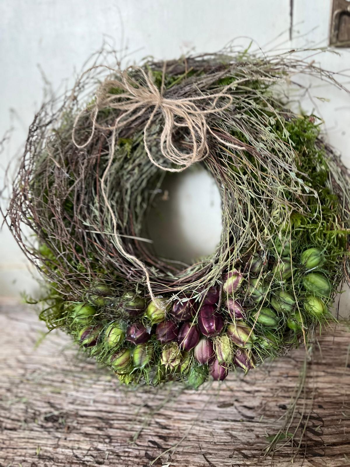 Natürlicher Kranz: Handgefertigte Herbstdeko