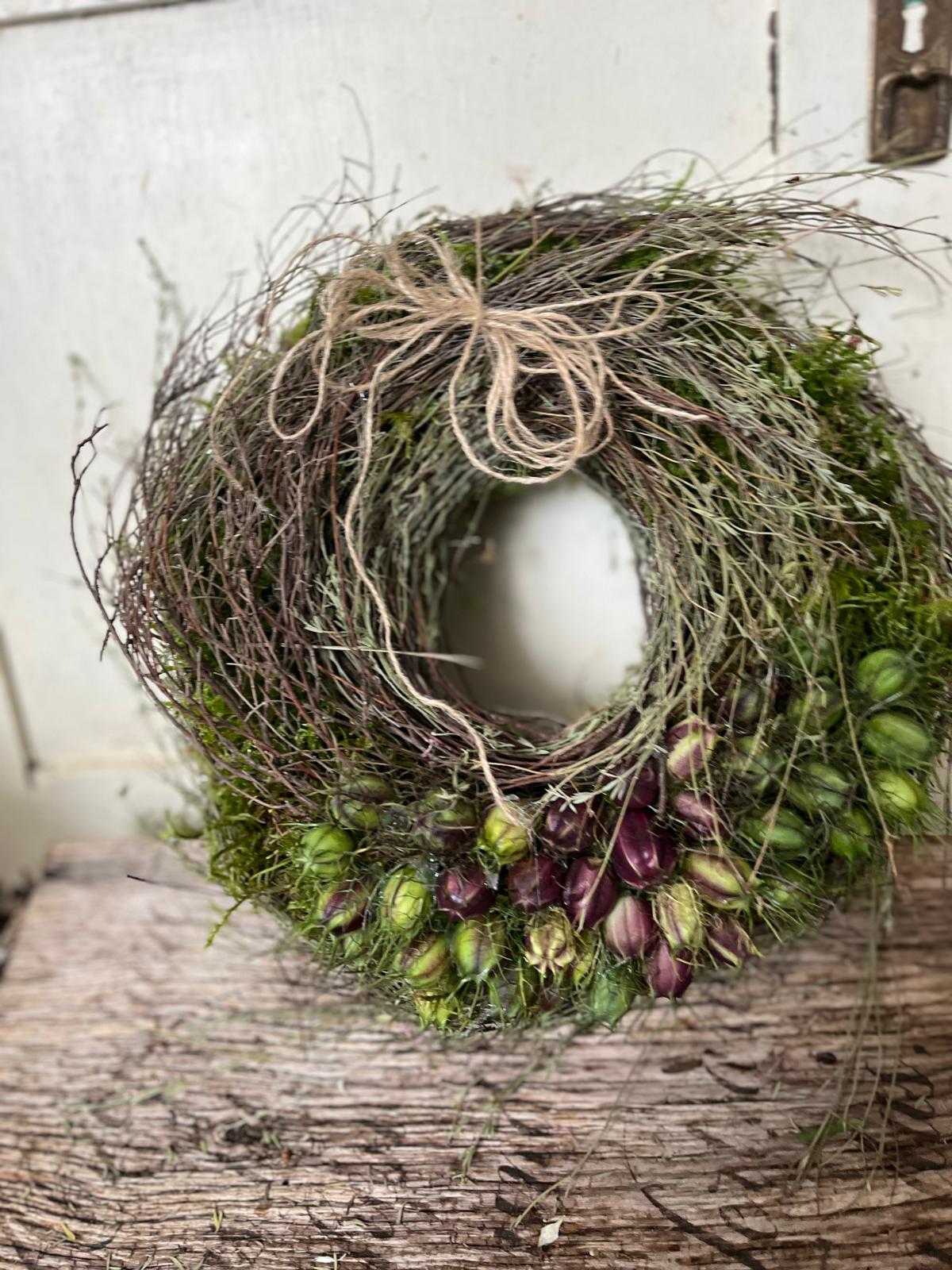 Natürlicher Kranz: Handgefertigte Herbstdeko