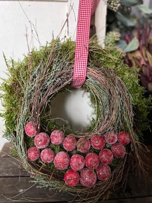 Moos-Kranz mit Äpfeln & Thymian (20/25/30 cm) – Duftende Deko mit Band