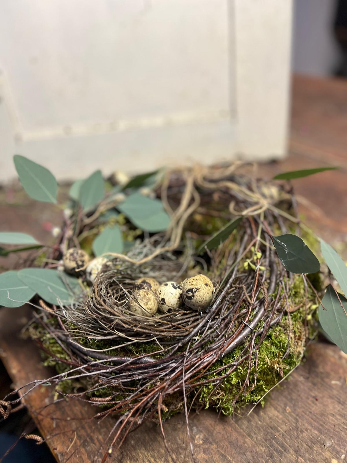 Osterkranz Natur | Eukalyptus & Thymian | Türkranz mit Wachteleiern | Frühlingsdeko handgemacht 20-40cm