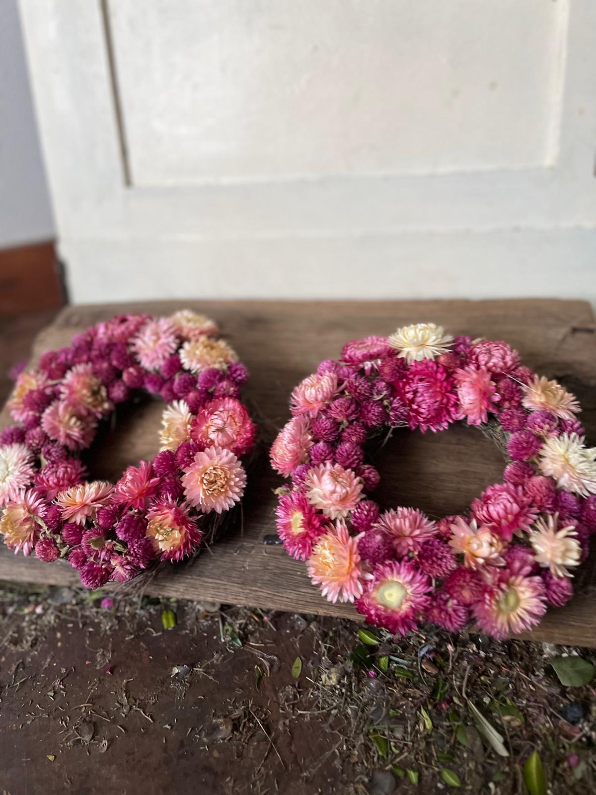 Trockenblumenkranz 16 cm – Wandkranz & Tischdeko – Boho Dekoration handgefertigt – Unikat
