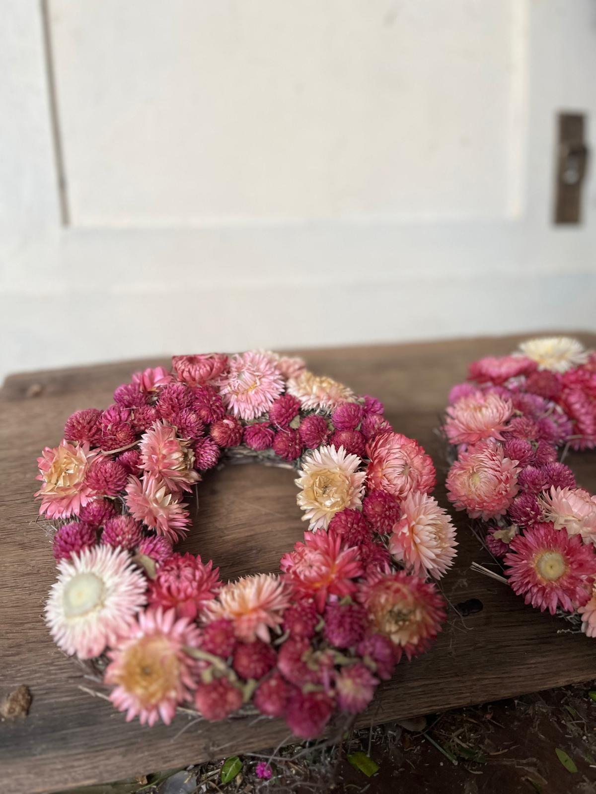 Trockenblumenkranz 16 cm – Wandkranz & Tischdeko – Boho Dekoration handgefertigt – Unikat