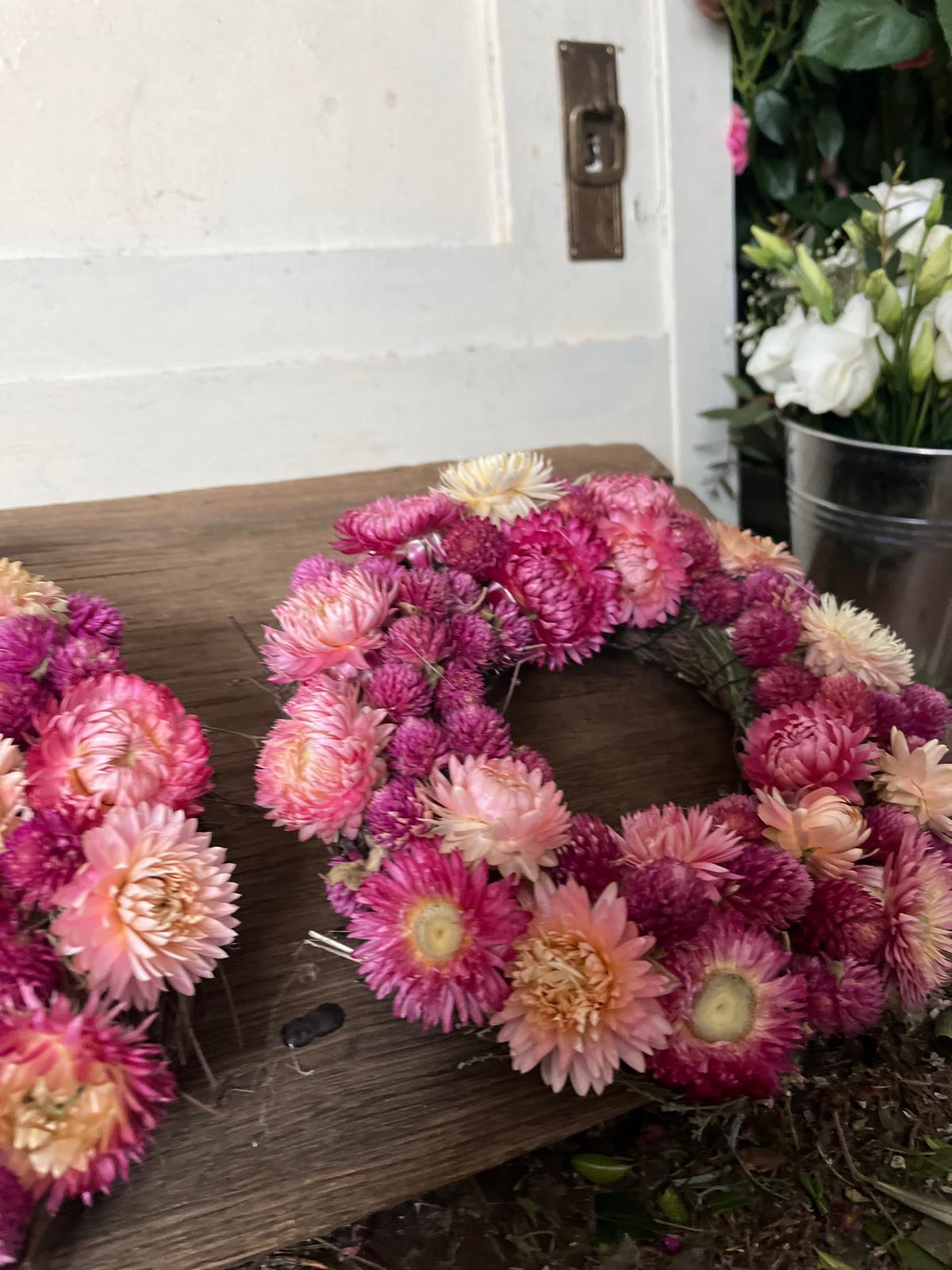 Trockenblumenkranz 16 cm – Wandkranz & Tischdeko – Boho Dekoration handgefertigt – Unikat