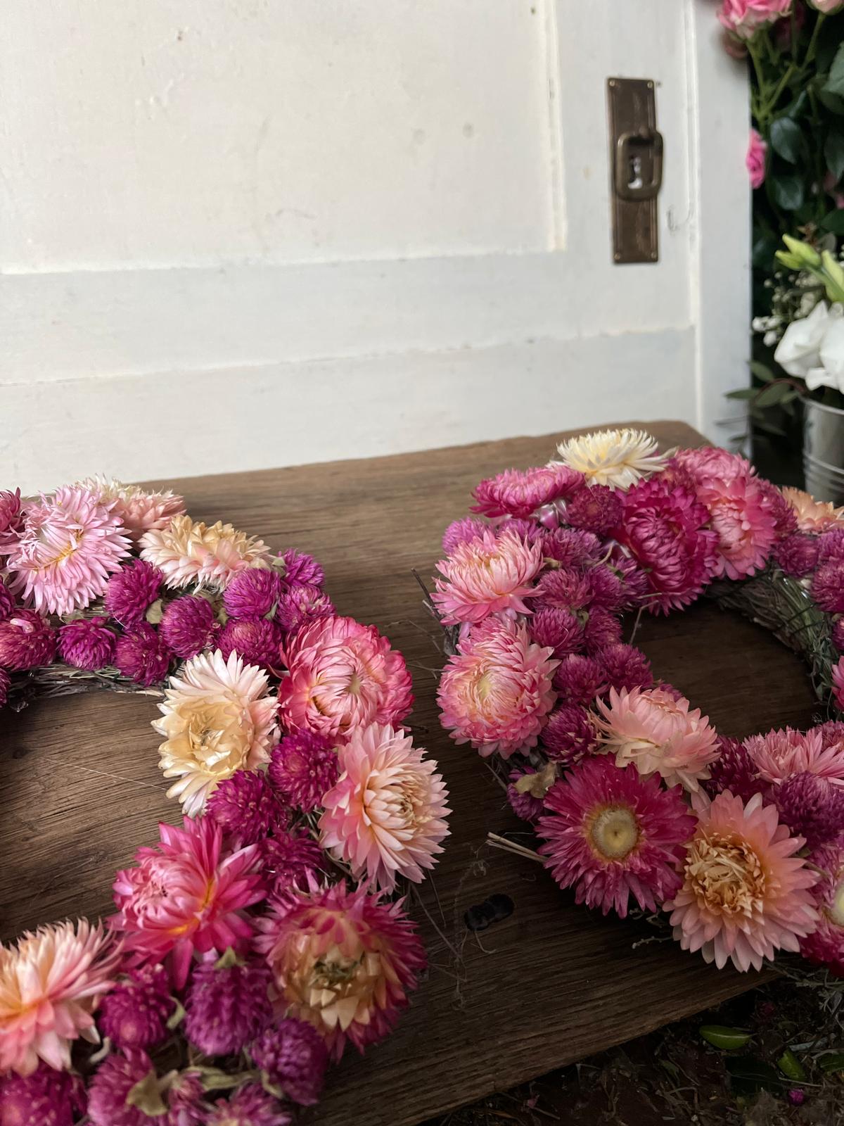 Trockenblumenkranz 16 cm – Wandkranz & Tischdeko – Boho Dekoration handgefertigt – Unikat