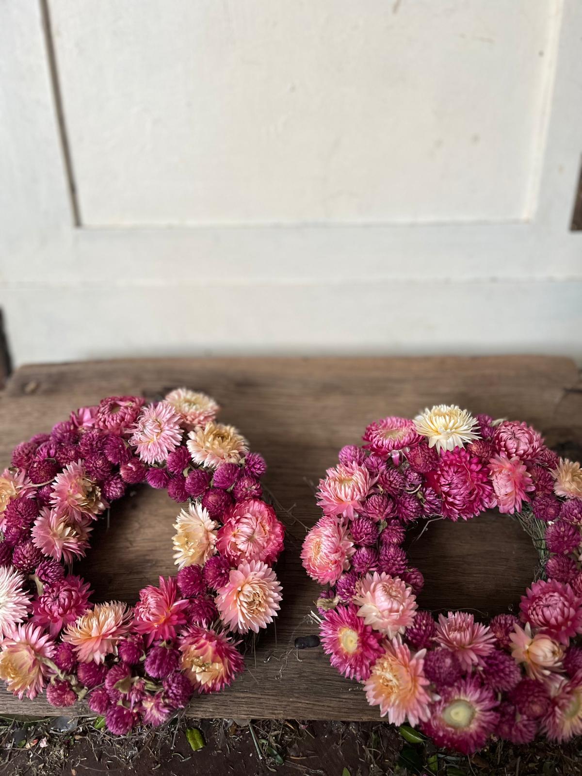 Trockenblumenkranz 16 cm – Wandkranz & Tischdeko – Boho Dekoration handgefertigt – Unikat