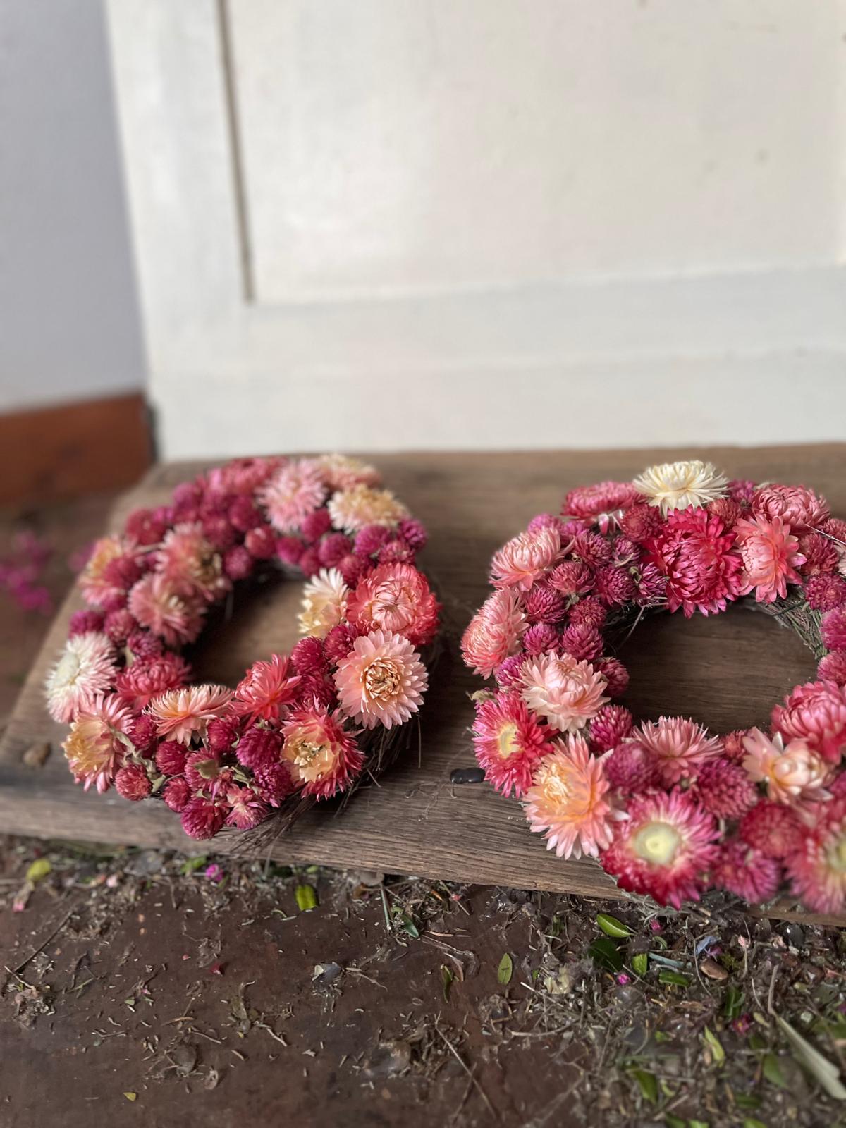 Trockenblumenkranz 16 cm – Wandkranz & Tischdeko – Boho Dekoration handgefertigt – Unikat
