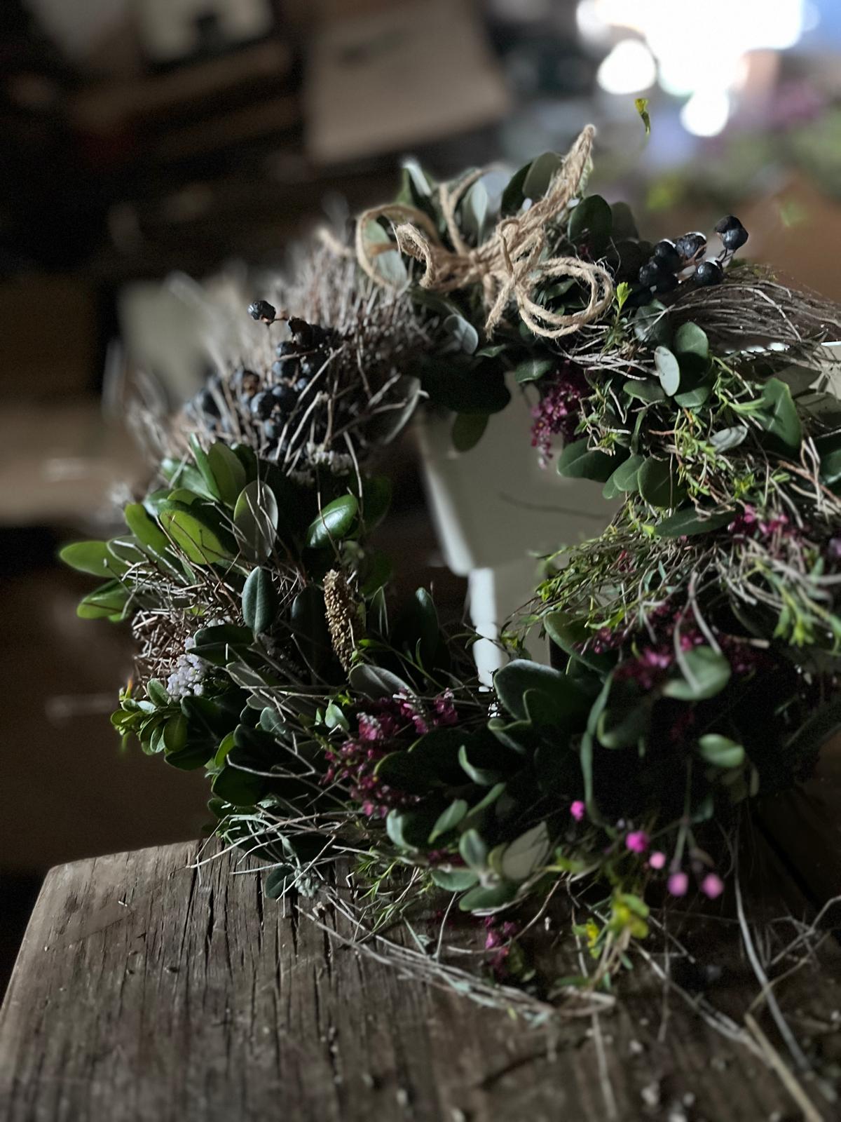 Gemischter Trockenblumenkranz – Handgefertigter Naturkranz – Zeitlose Wanddeko & Tischkranz – 25cm oder 30cm – Unikat