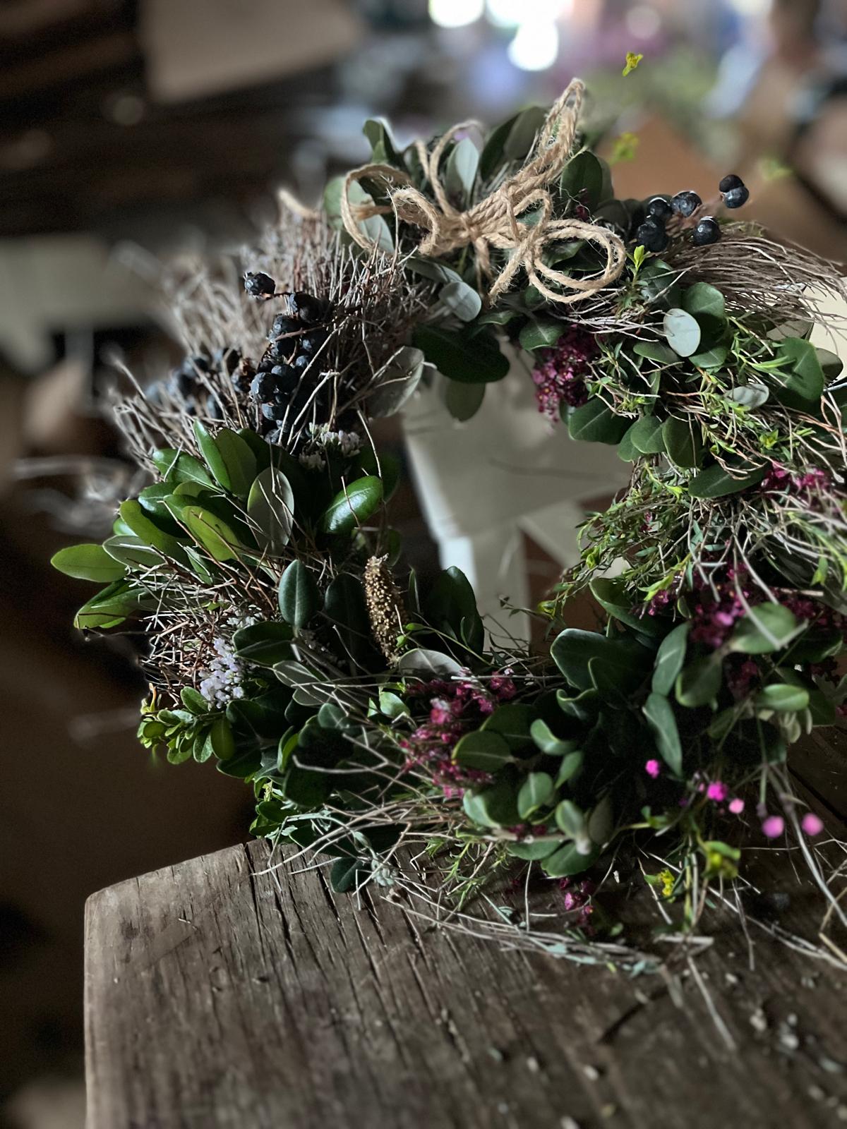 Gemischter Trockenblumenkranz – Handgefertigter Naturkranz – Zeitlose Wanddeko & Tischkranz – 25cm oder 30cm – Unikat