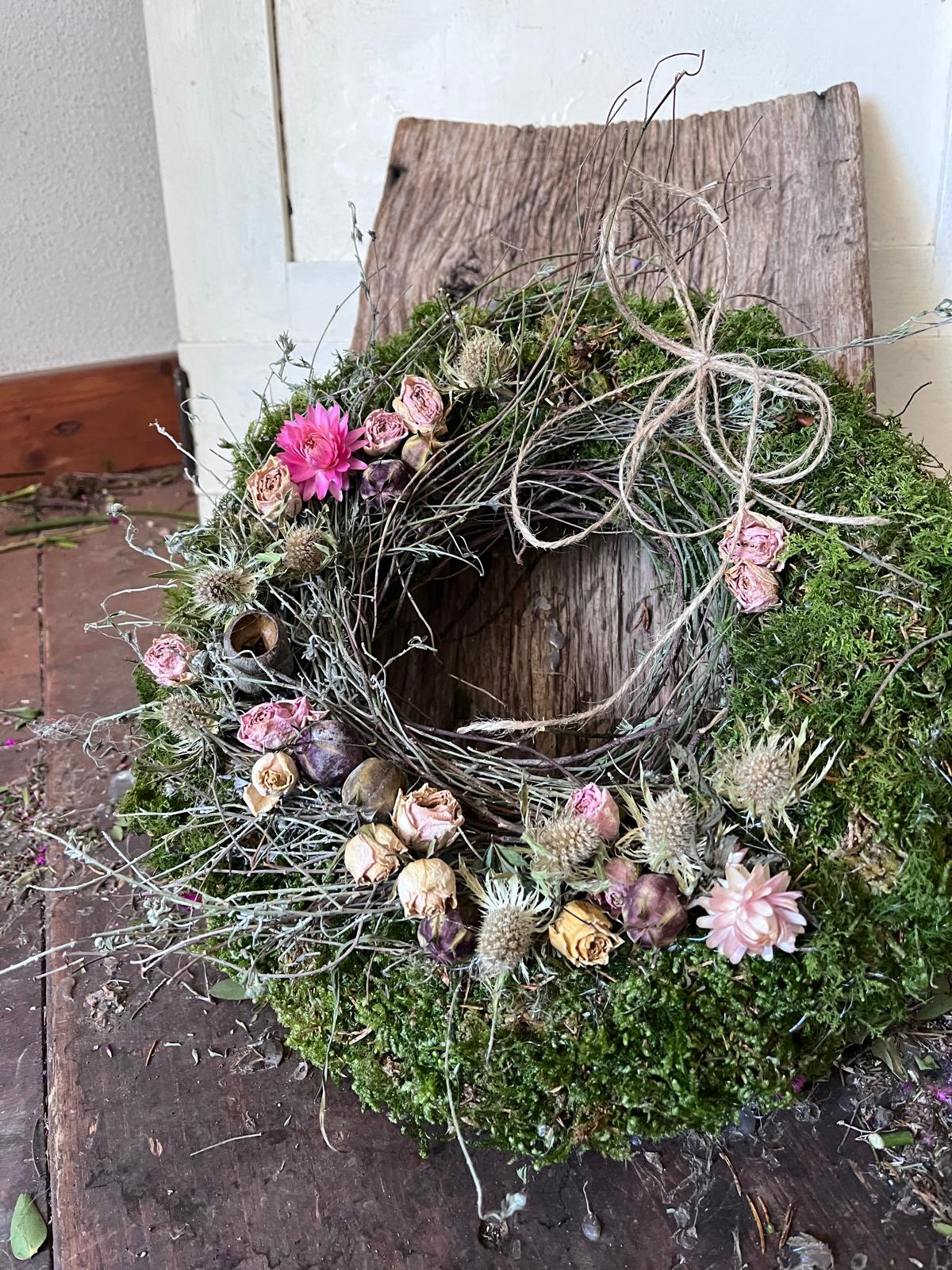 Nostalgischer Trockenblumenkranz – Zeitlose Deko im Vintage-Stil – Wandkranz & Tischdeko – 20cm 25cm 30cm – Unikat