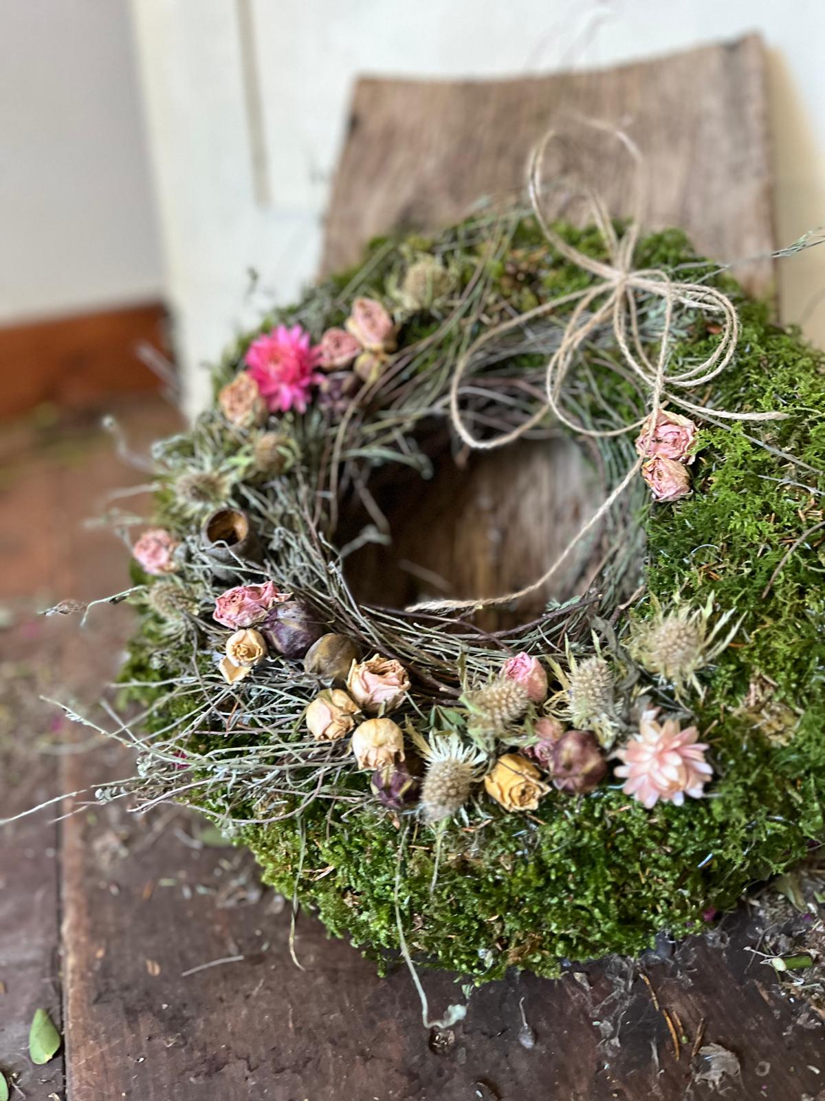 Nostalgischer Trockenblumenkranz – Zeitlose Deko im Vintage-Stil – Wandkranz & Tischdeko – 20cm 25cm 30cm – Unikat