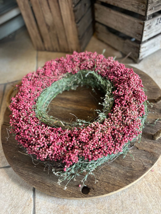 Kranz aus rosa Pfeffer & Thymian – Ein Dufterlebnis
