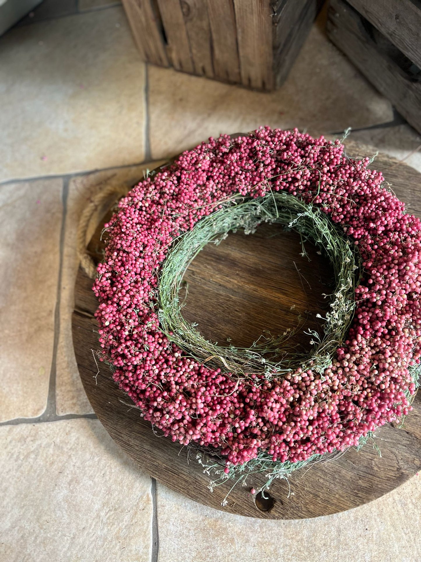 Kranz aus rosa Pfeffer & Thymian – Ein Dufterlebnis