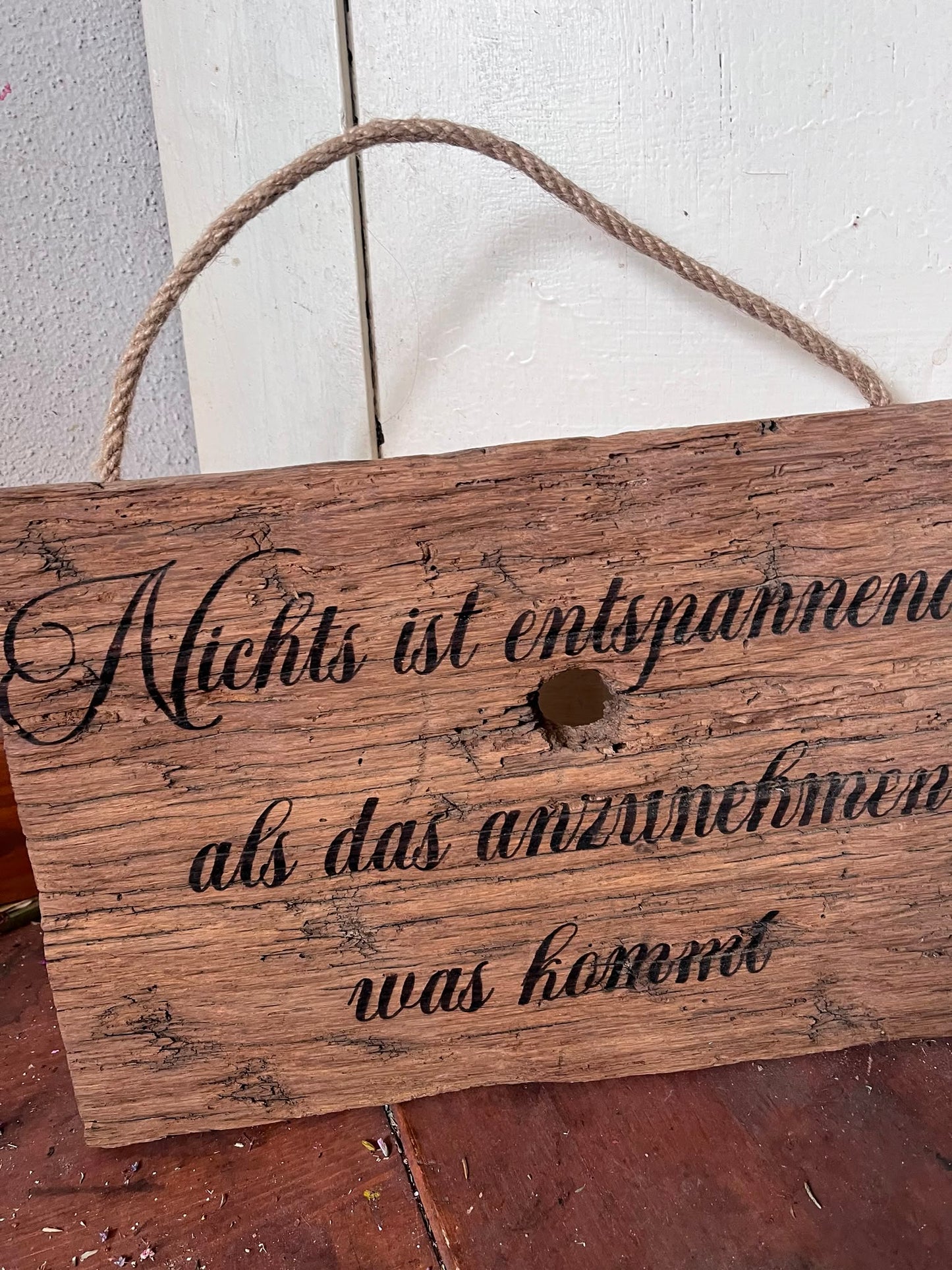 Holzschild mit Spruch, Dekoschild Holz