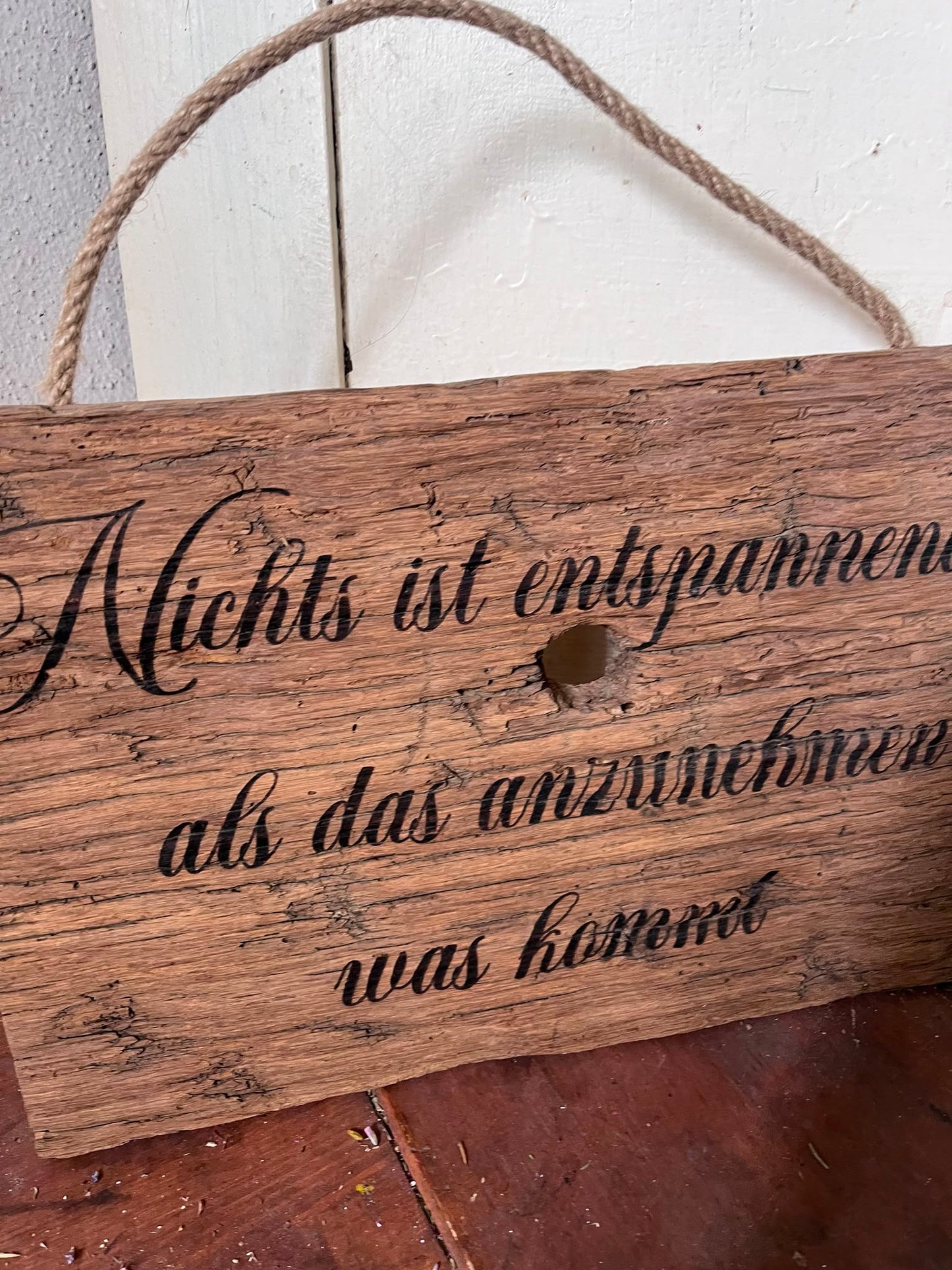 Holzschild mit Spruch, Dekoschild Holz