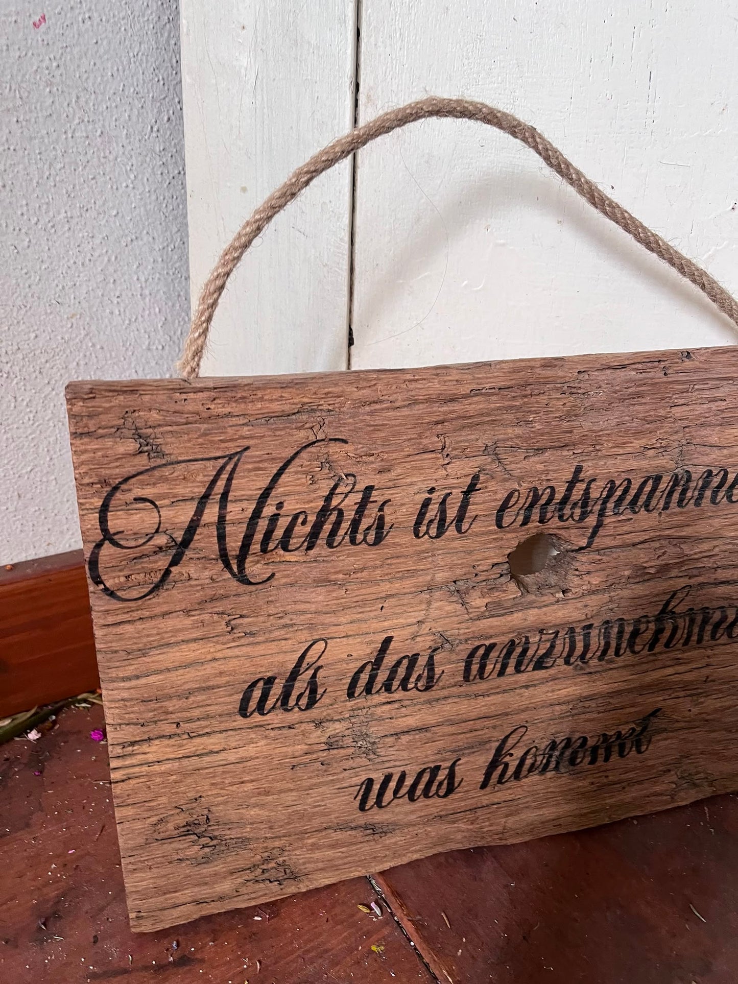 Holzschild mit Spruch, Dekoschild Holz
