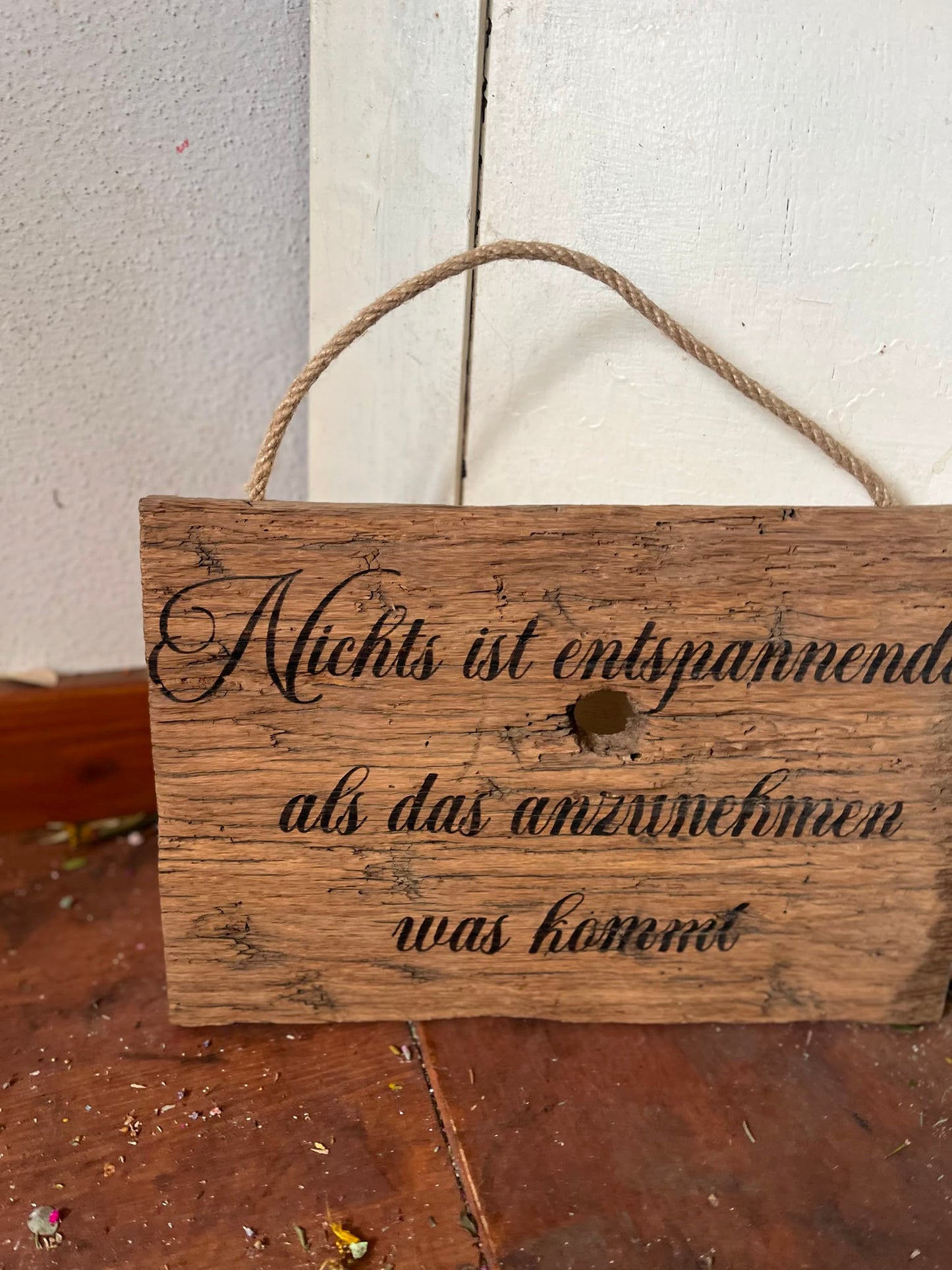 Holzschild mit Spruch, Dekoschild Holz