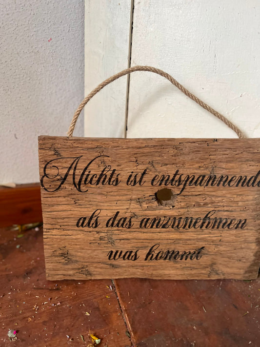 Holzschild mit Spruch, Dekoschild Holz