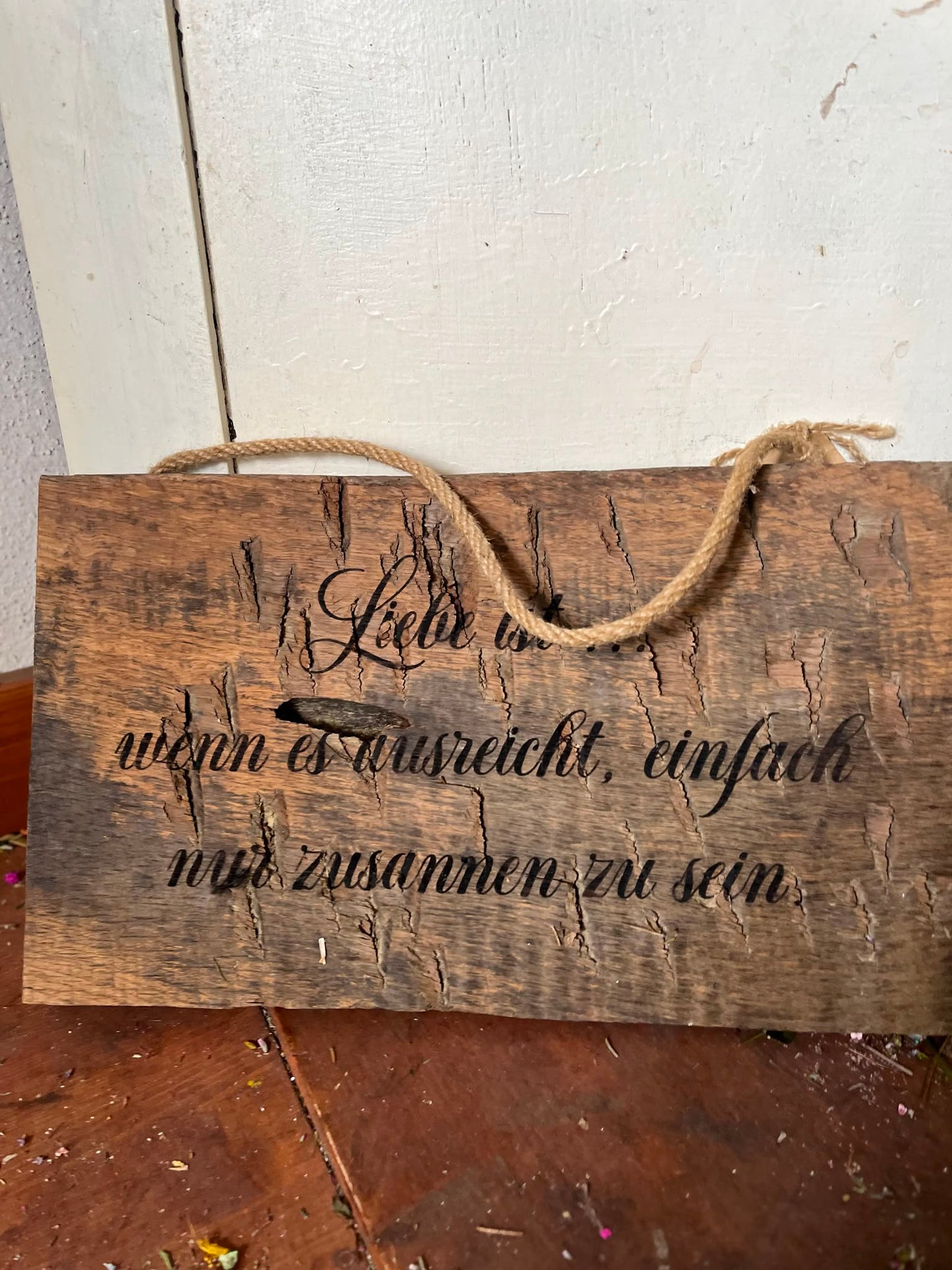 Holzschild mit Spruch, Dekoschild Holz