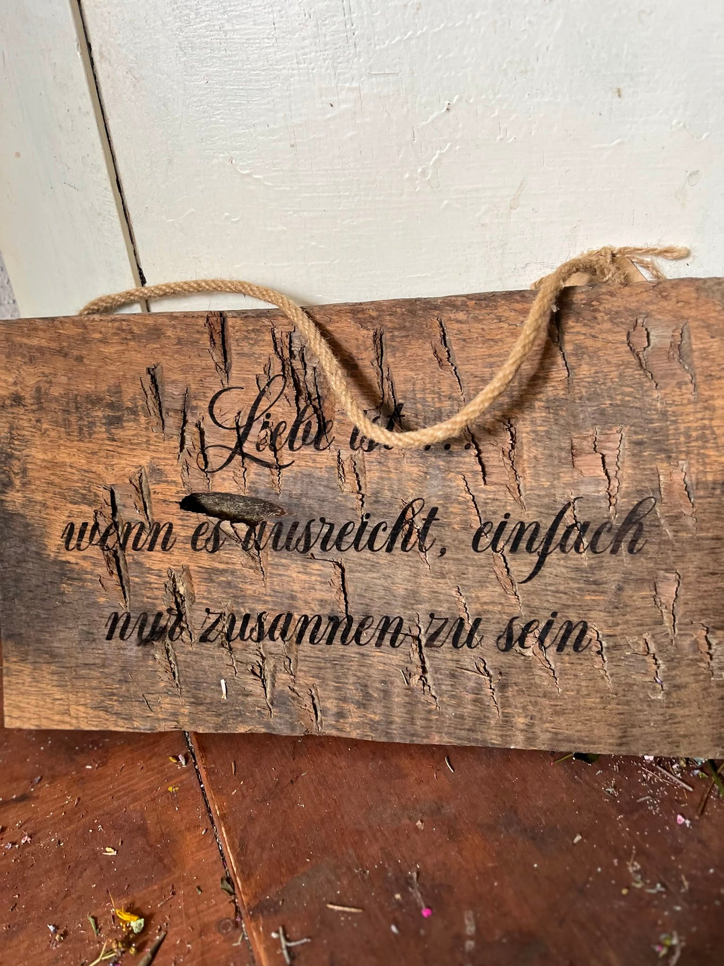Holzschild mit Spruch, Dekoschild Holz