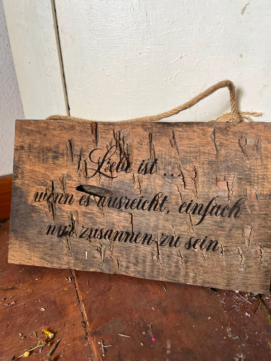 Holzschild mit Spruch, Dekoschild Holz