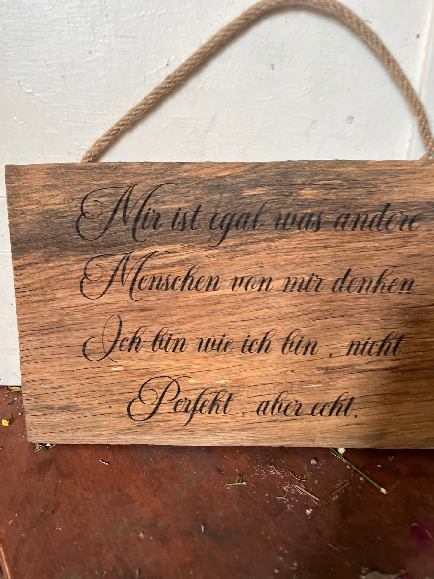 Holzschild mit Spruch, Dekoschild Holz
