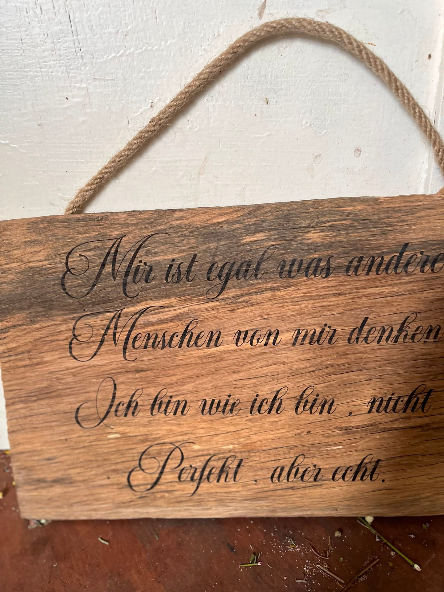 Holzschild mit Spruch, Dekoschild Holz