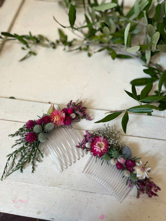 Trockenblumen Haarschmuck, Haarkamm Hochzeit, Haarreif Braut, Haarklammer Blume, Blumenhaarschmuck, Boho Brautfrisur, Haarschmuck Gäste