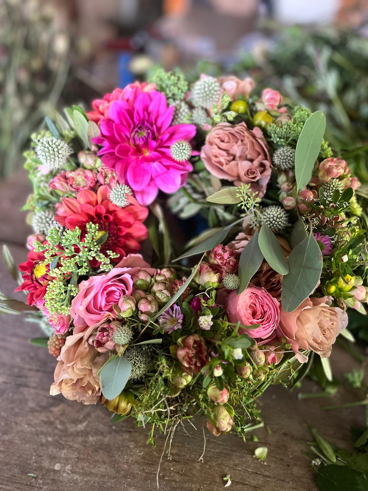 Naturkranz klassisch zeitlos | Dekokranz handgemacht Unikat | Trockenblumenkranz Wandkranz Türkranz | Boho Tischdeko langlebig, ab 39,90€