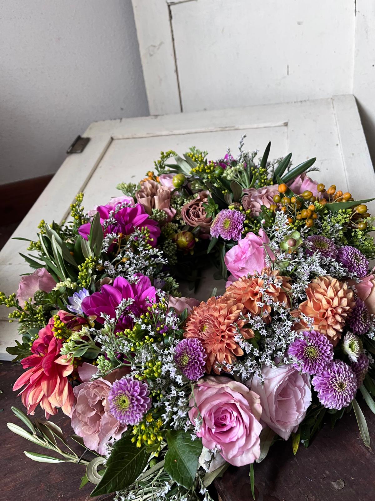 Naturkranz klassisch zeitlos | Dekokranz handgemacht Unikat | Trockenblumenkranz Wandkranz Türkranz | Boho Tischdeko langlebig, ab 39,90€