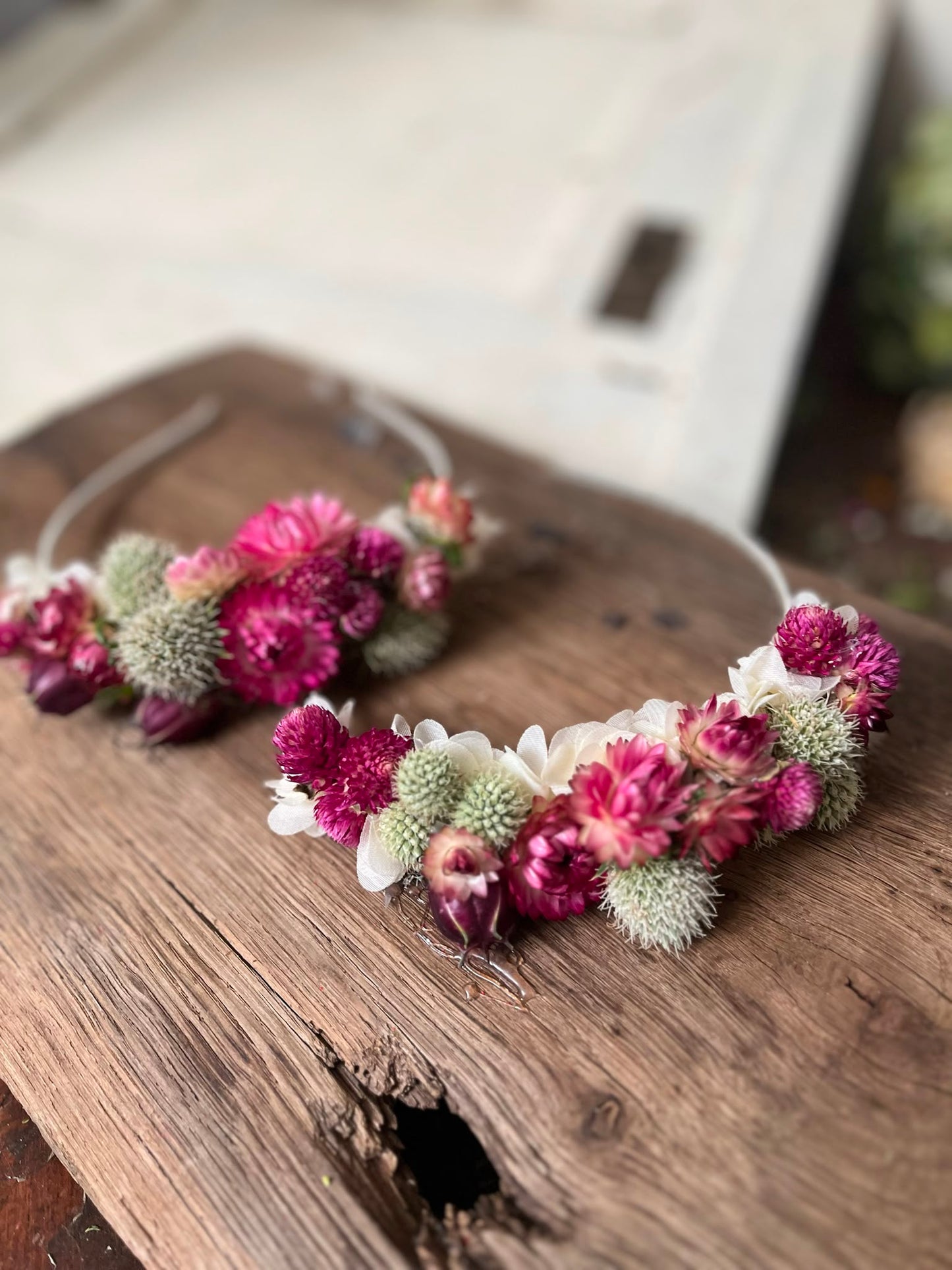 Trockenblumen Haarreifen Handgemacht | Blumenhaarreifen Hochzeit, Brautjungfer, Festival | Haar-Accessoire mit Echten Blumen