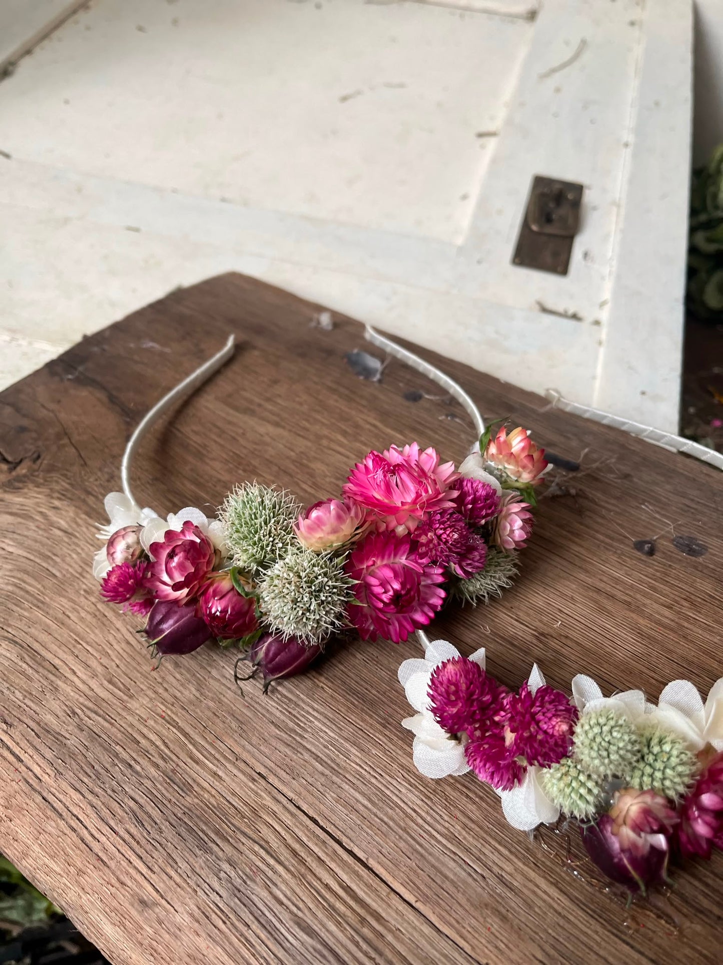 Trockenblumen Haarreifen Handgemacht | Blumenhaarreifen Hochzeit, Brautjungfer, Festival | Haar-Accessoire mit Echten Blumen