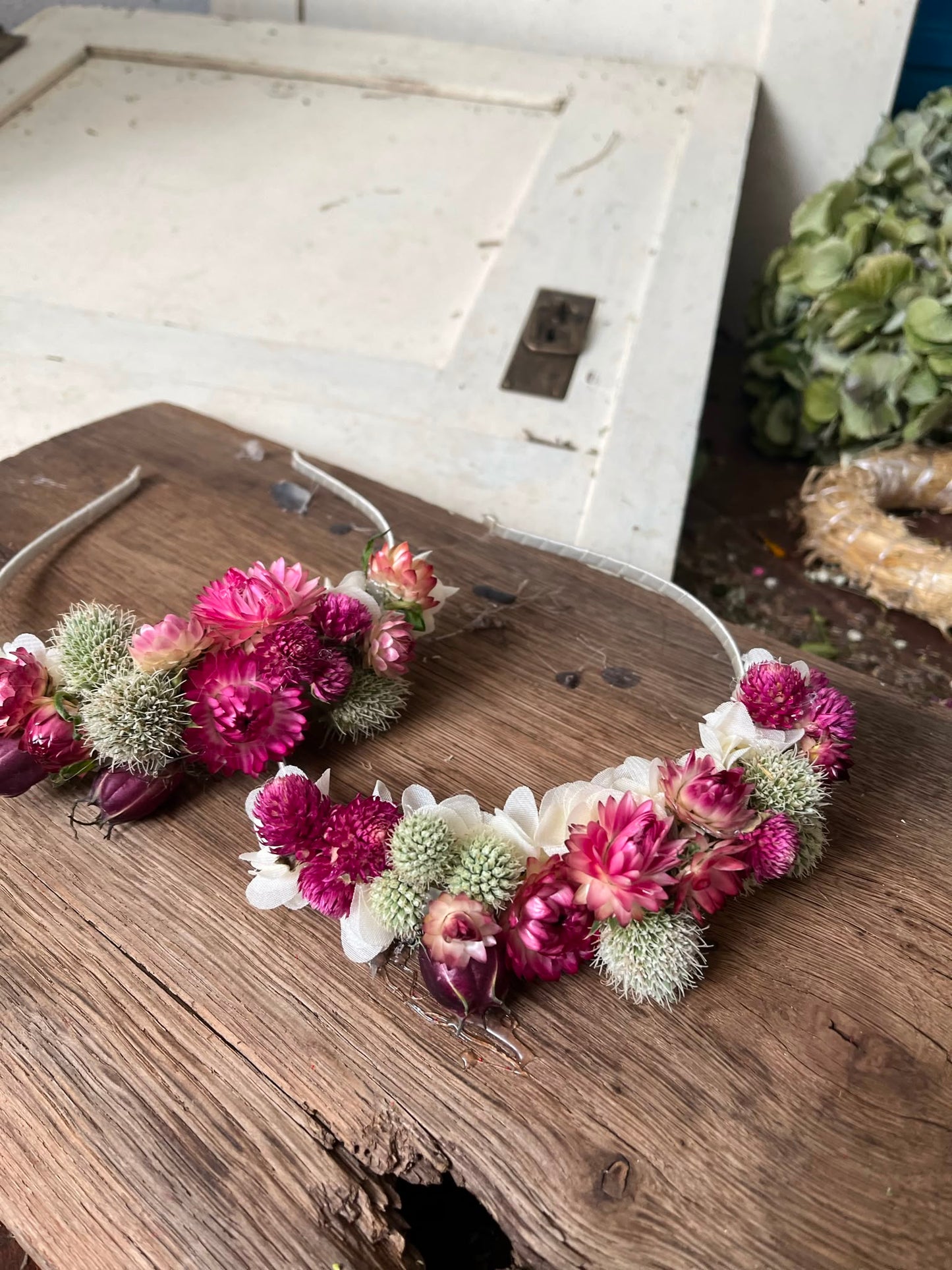 Trockenblumen Haarreifen Handgemacht | Blumenhaarreifen Hochzeit, Brautjungfer, Festival | Haar-Accessoire mit Echten Blumen