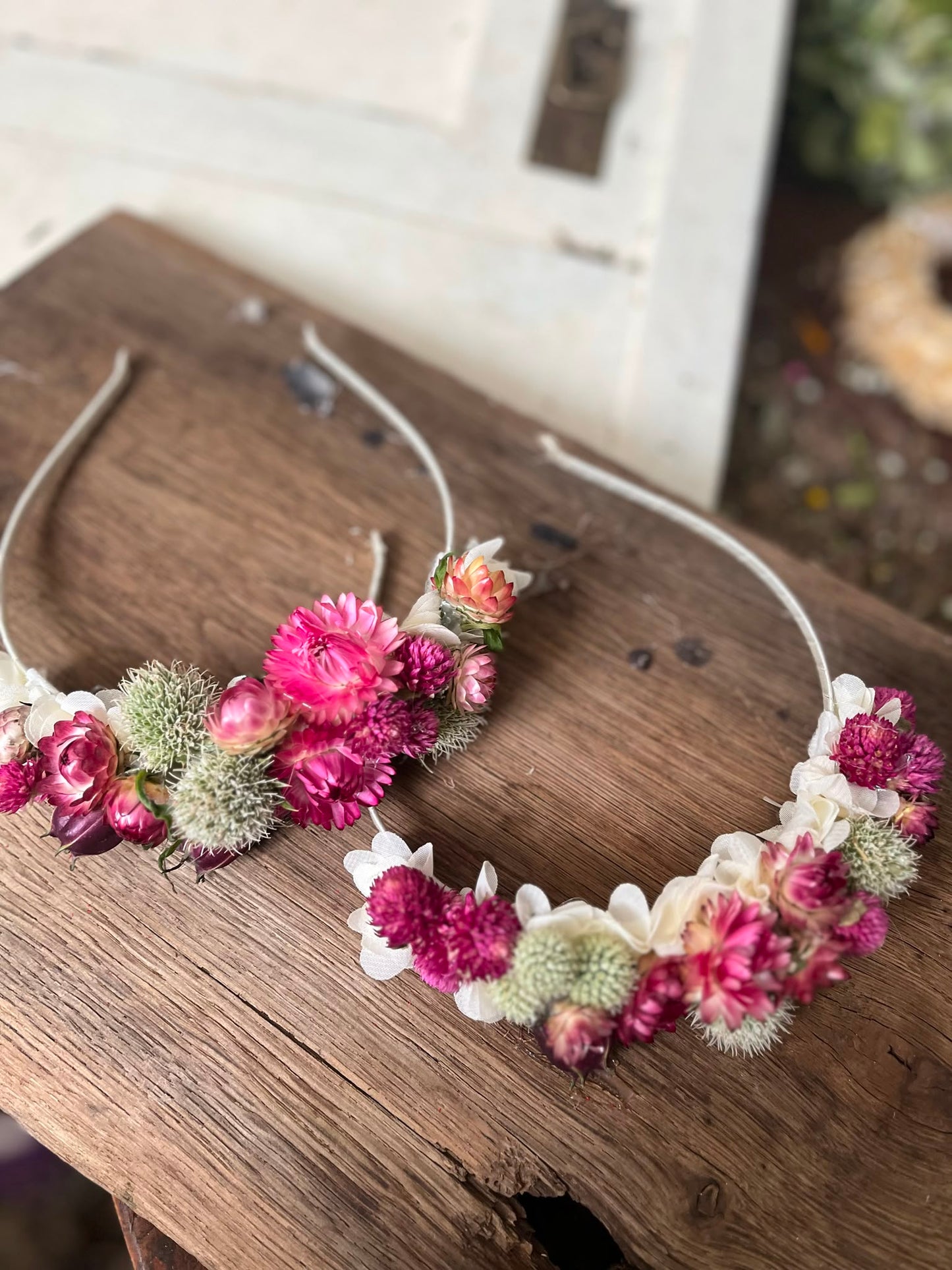 Trockenblumen Haarreifen Handgemacht | Blumenhaarreifen Hochzeit, Brautjungfer, Festival | Haar-Accessoire mit Echten Blumen